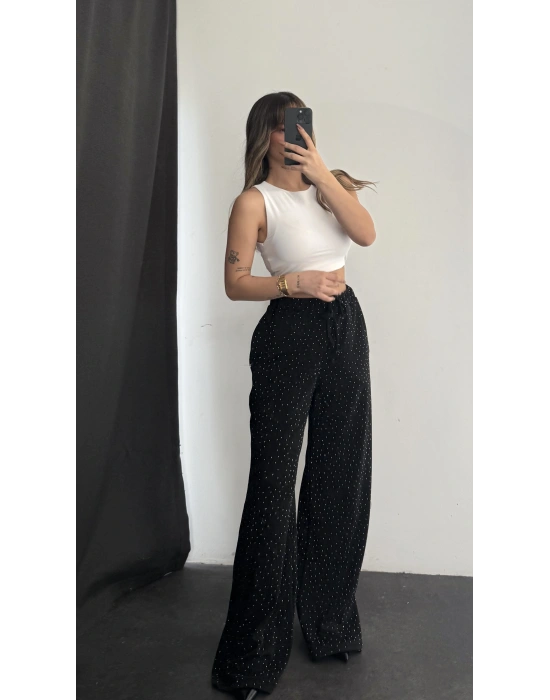 Vayne Taşlı Pantolon - Siyah