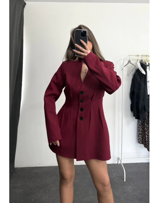 Vera Ceket Elbise - Bordo