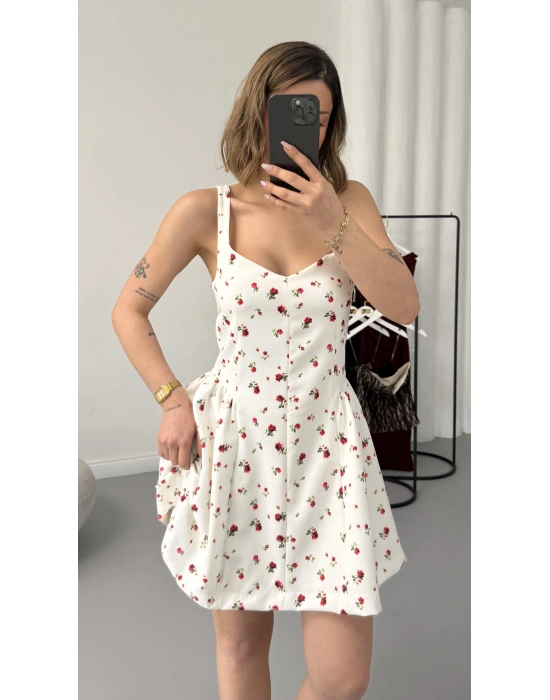 Vernal Mini Elbise - Bej