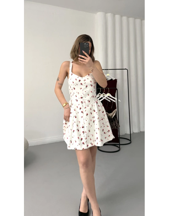 Vernal Mini Elbise - Bej