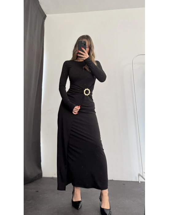 Vicky Toka Detay Elbise - Siyah