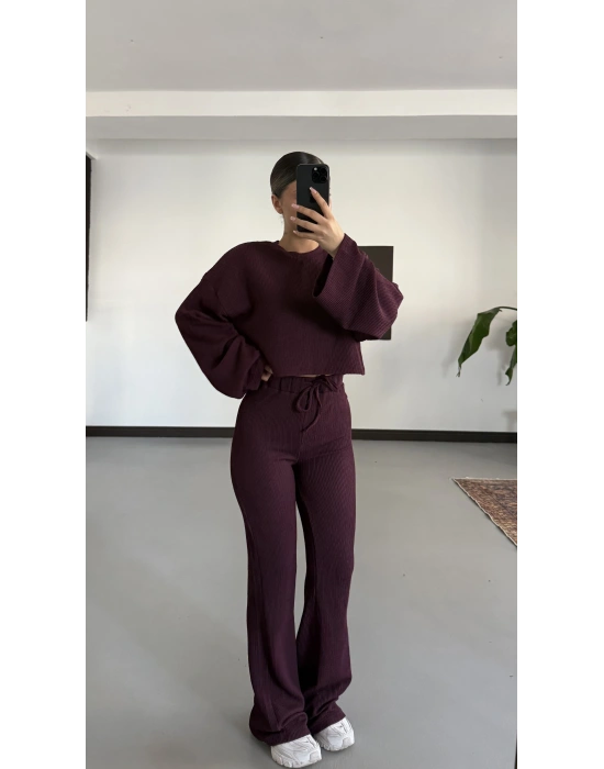 Vidya Salaş Gofre Takım - Bordo