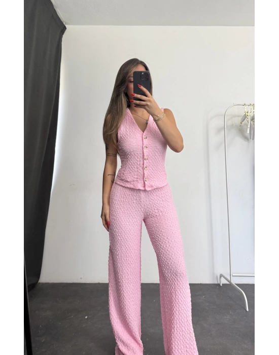 Vienna Yelek Takım - Pembe