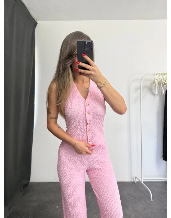 Vienna Yelek Takım - Pembe