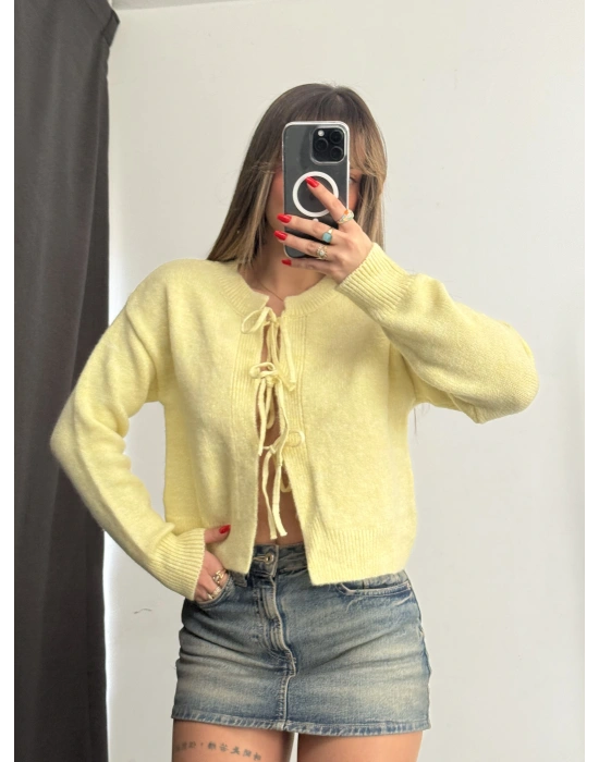 Vinnie Fiyonk Detay Hırka - Sarı