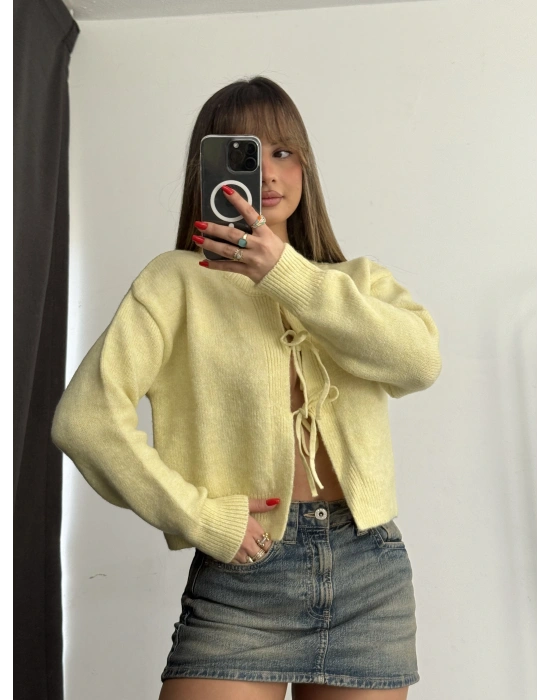 Vinnie Fiyonk Detay Hırka - Sarı