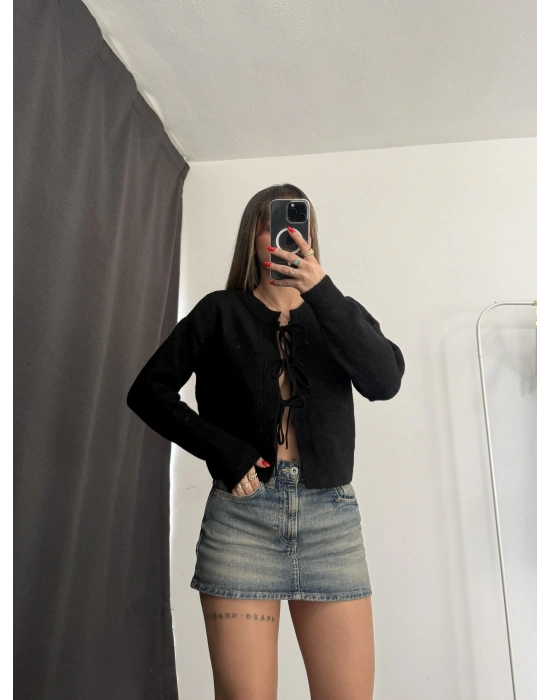 Vinnie Fiyonk Detay Hırka - Siyah