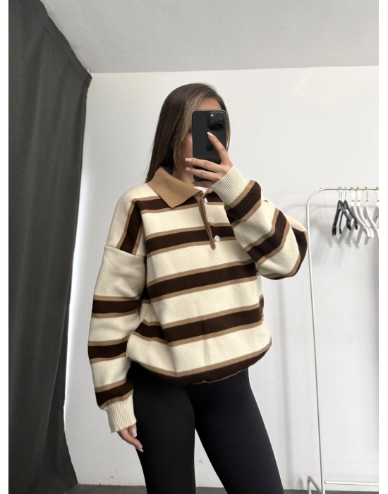 Vintage Polo Yaka Kazak - Bej