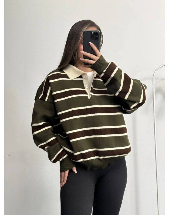 Vintage Polo Yaka Kazak - Haki