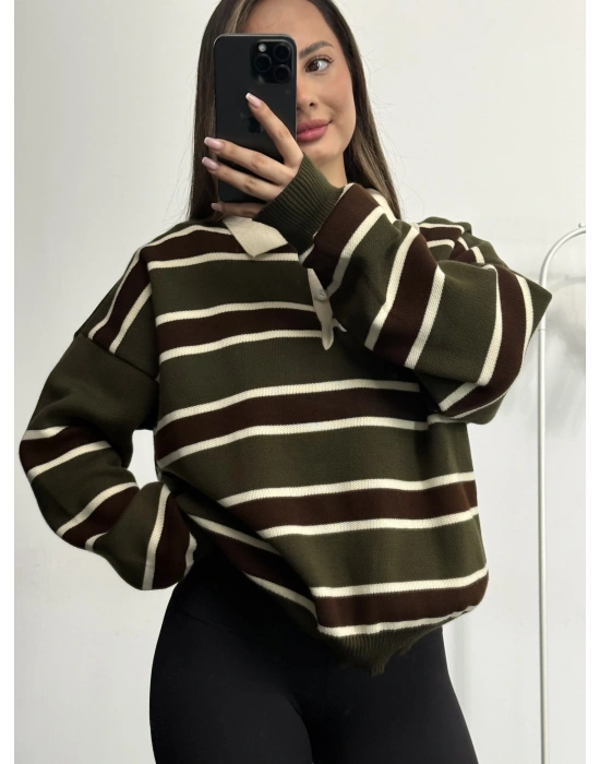 Vintage Polo Yaka Kazak - Haki