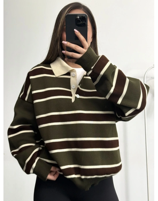 Vintage Polo Yaka Kazak - Haki