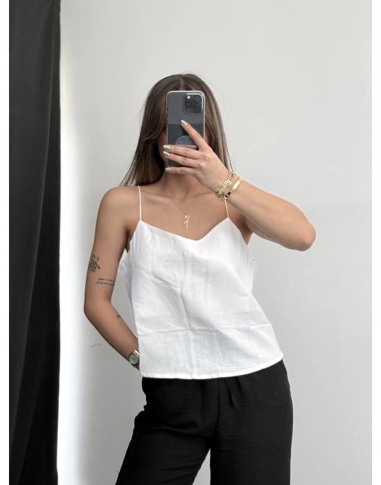 Viola Keten Crop - Beyaz