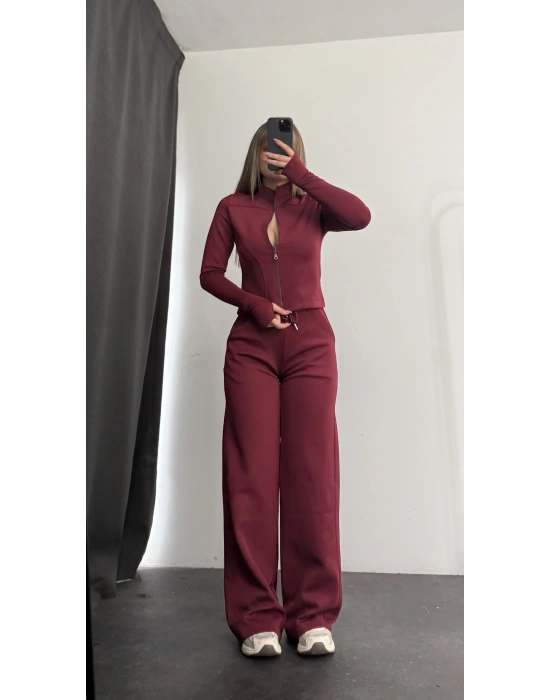 Warsha Fermuarlı Takım - Bordo