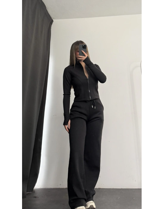 Warsha Fermuarlı Takım - Siyah