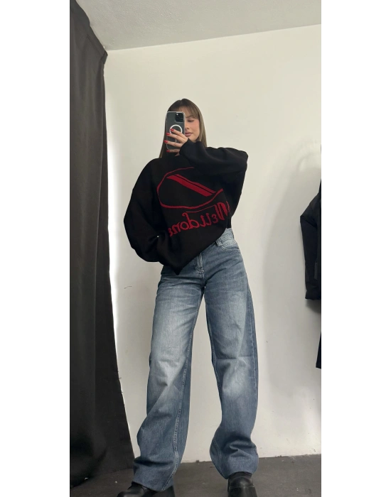 Well Oversize Kazak - Siyah