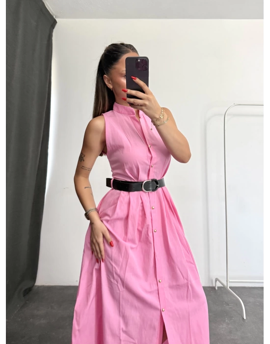 Windy Kemerli Elbise - Pembe