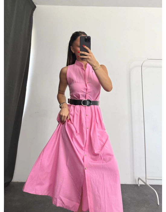 Windy Kemerli Elbise - Pembe