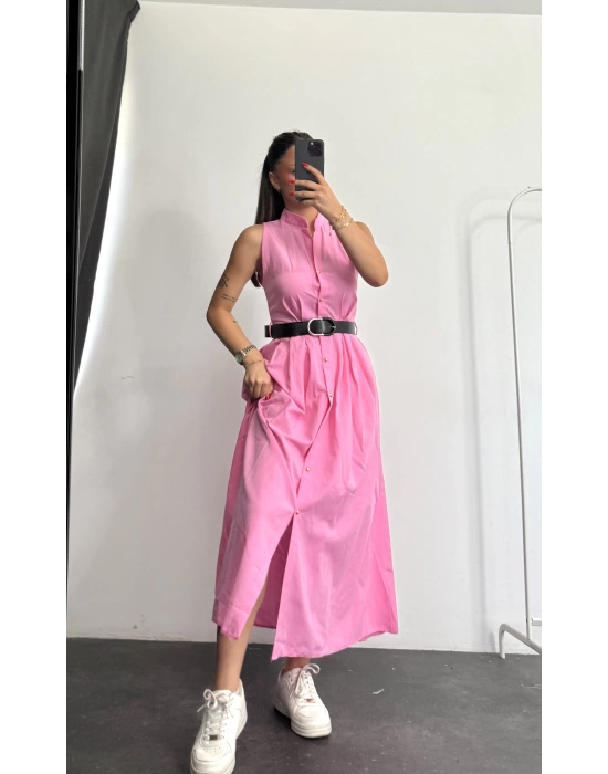 Windy Kemerli Elbise - Pembe