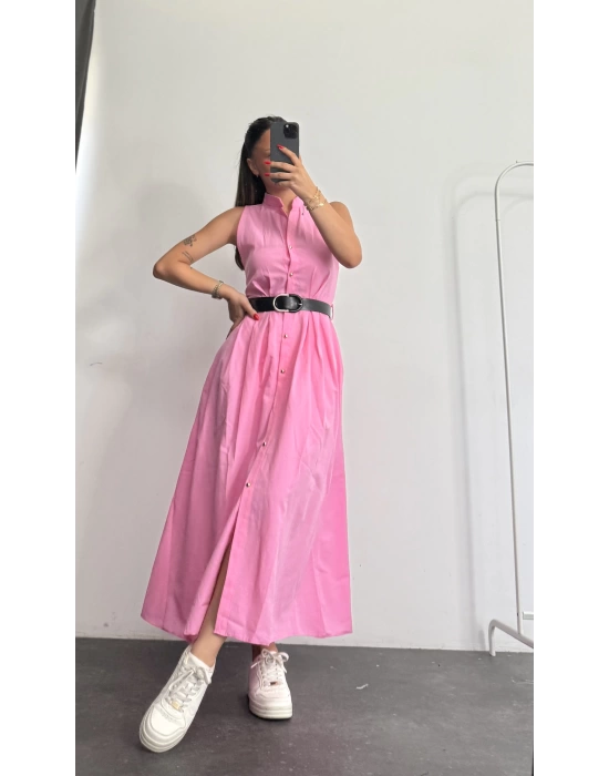 Windy Kemerli Elbise - Pembe