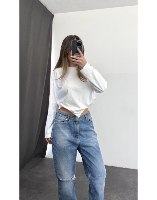 Yırtık Boyfriend Jean