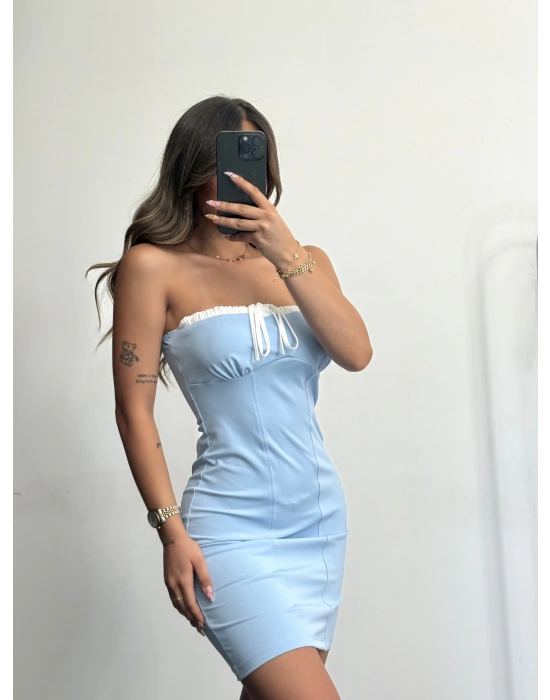 Yulia Mini Elbise - Mavi