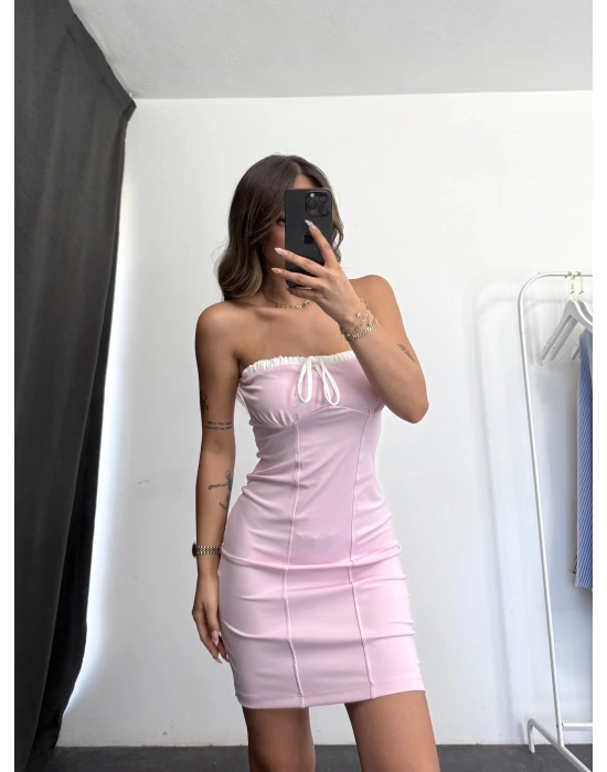 Yulia Mini Elbise - Pembe