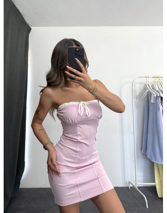 Yulia Mini Elbise - Pembe