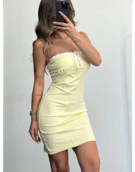 Yulia Mini Elbise - Sarı