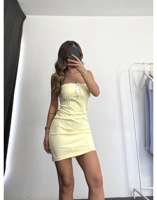 Yulia Mini Elbise - Sarı