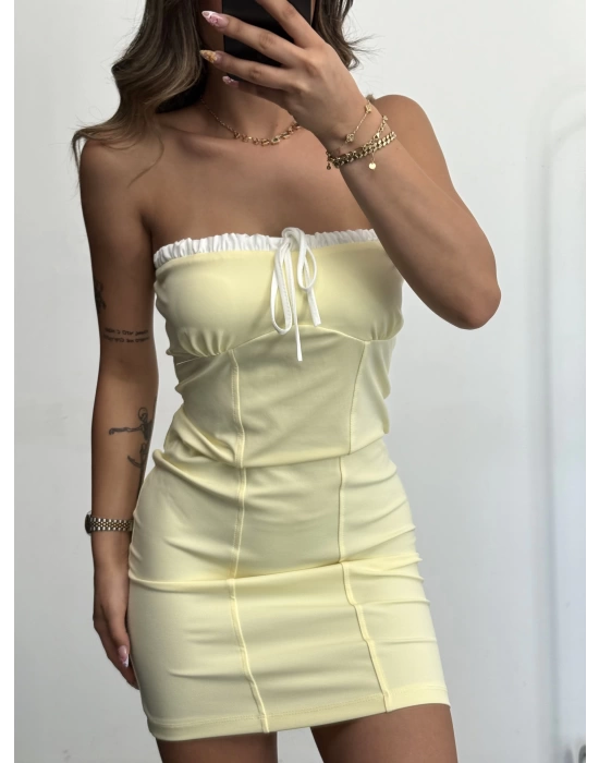 Yulia Mini Elbise - Sarı