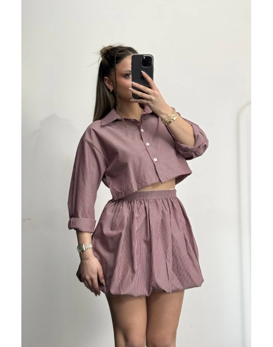 Zena Gömlek Takım - Bordo