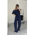 Hale Kayık Yaka Takım - Lacivert