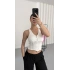 Maisy Fermuarlı Crop - Beyaz