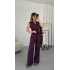 Terra Yelekli Keten Takım - Bordo