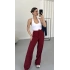 Vera Bürümcük Pantolon - Bordo