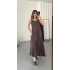 Ashley Salaş Elbise - Kahve