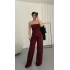 Sadie Straplez Takım - Bordo