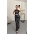 Carina Puantiyeli Takım - Siyah