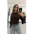 Aalis Yarasa Kol Bluz - Kahve