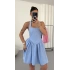 Ada Mini Poplin Elbise - Mavi