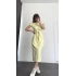Adelina Kuşaklı Elbise - Sarı