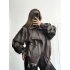 Angela Oversize Deri Ceket - Kahve