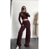 Ariel Basic Crop Takım - Bordo