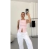 Avice Fermuarlı Crop - Pembe