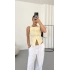 Avice Fermuarlı Crop - Sarı