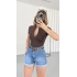 Avril Fermuarlı Bodysuit - Kahve