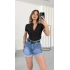 Avril Fermuarlı Bodysuit - Siyah