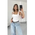 Bonne Kare Yaka Bodysuit - Beyaz