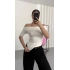 Celine Madonna Yaka Crop - Beyaz