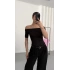 Celine Madonna Yaka Crop - Siyah